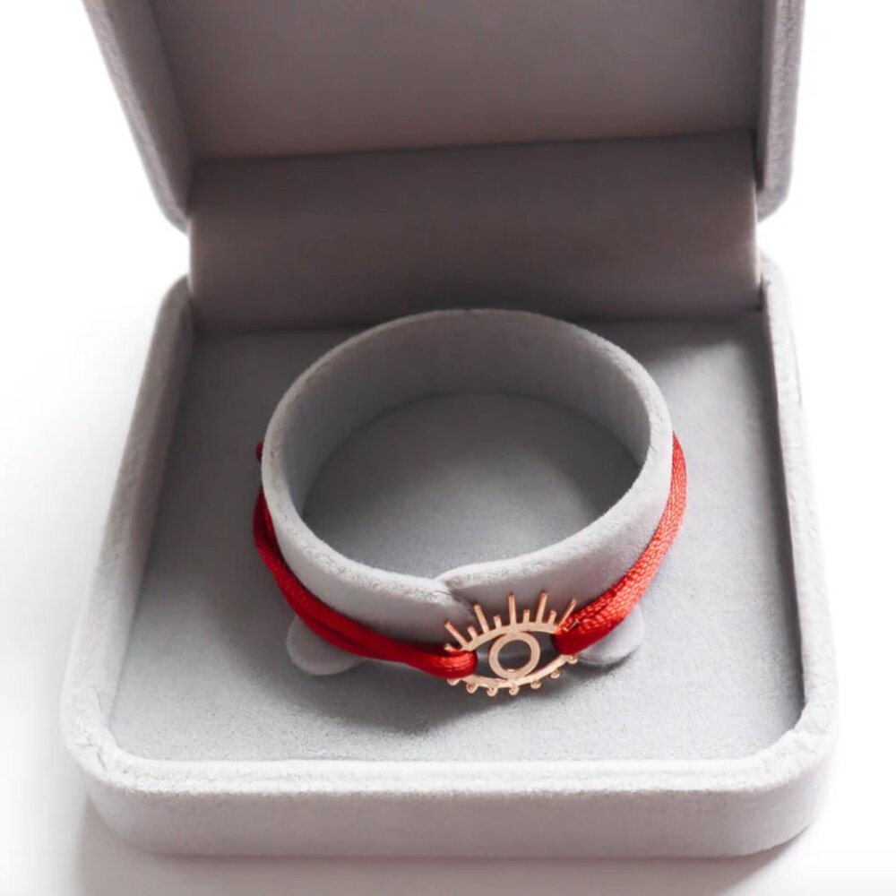18K Yellow Gold Evil Eye Bracelet - Picture 3 of 13